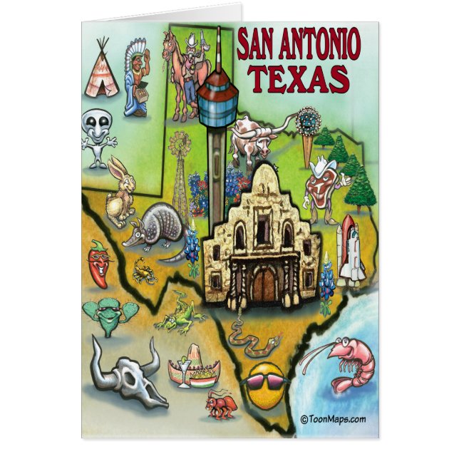 San Antonio TX Hälsningskort (Framsidan)