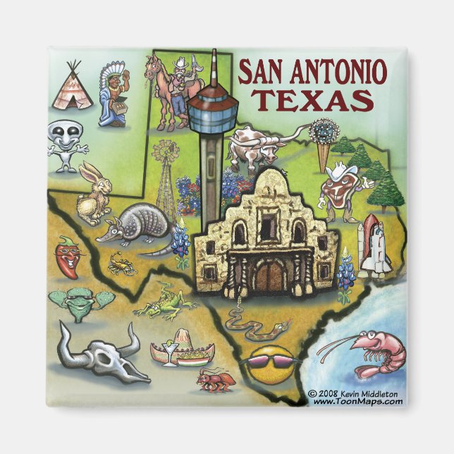 San Antonio TX Magnet (Framsidan)