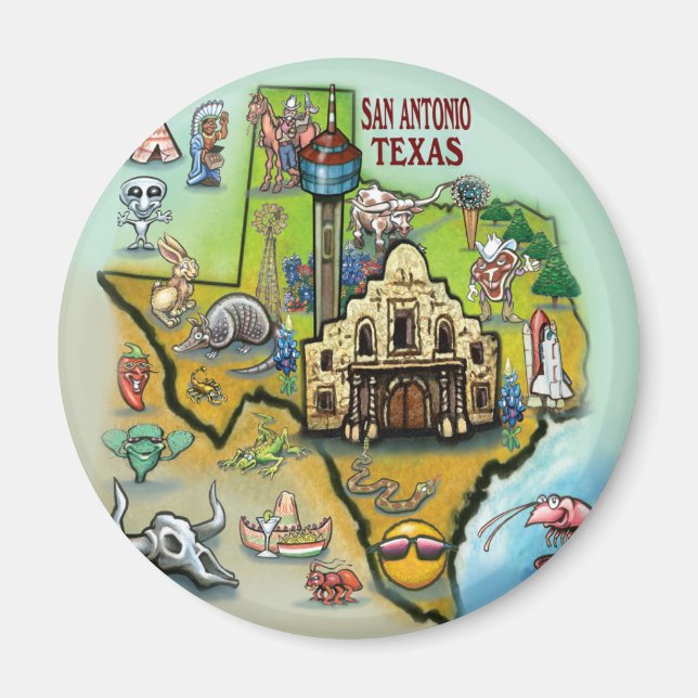 San Antonio TX Magnet (Framsidan)