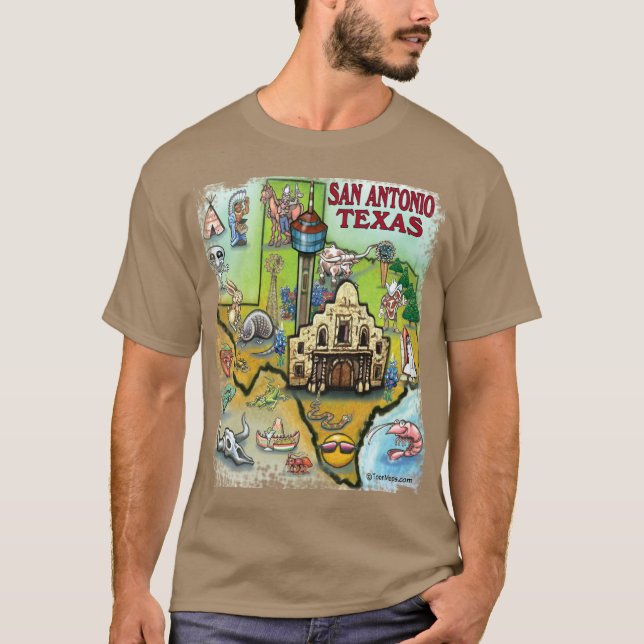 San Antonio TX T Shirt (Framsida)