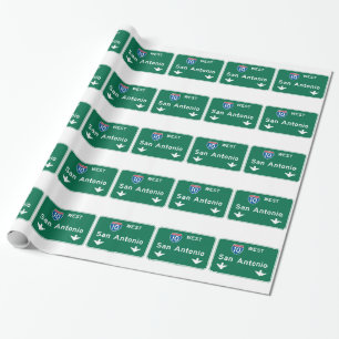 San Antonio TX-vägmärke Presentpapper
