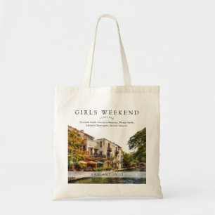 San Antonio Watercolor Girls Helg Tygkasse