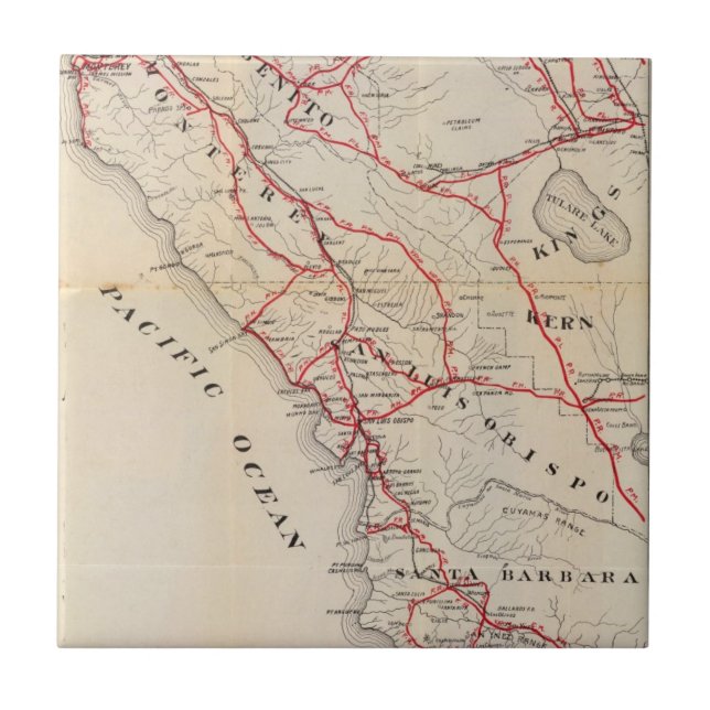 San Benito, Fresno, Monterey, San Luis Obispo Kakelplatta (Framsidan)