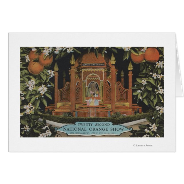 San Bernardino, CA - 22:a nationella Orangen Show Hälsningskort (Framsidan Horizontal)