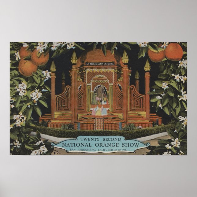 San Bernardino, CA - 22:a nationella Orangen Show Poster (Framsidan)