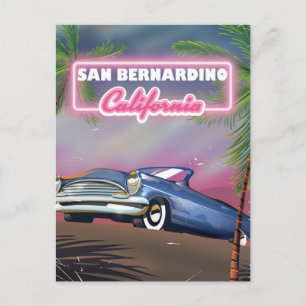 San Bernardino California retro USA-reseaffisch Vykort