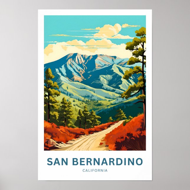 San Bernardino California Travel Print Poster (Framsidan)