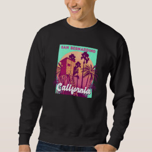 San Bernardino Kalifornien palmer strand retro vi Lång Ärmad Tröja