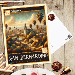San Bernardino, Kalifornien   Postkort för Vintage Vykort