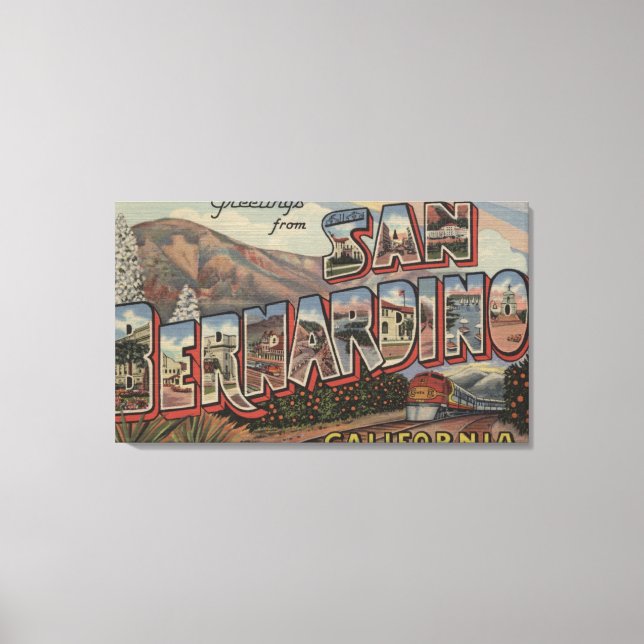 San Bernardino, Kalifornien - Stora Brev Scenes Canvastryck (Framsida)