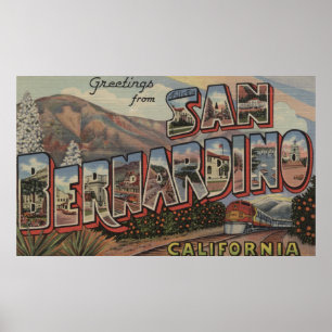 San Bernardino Kalifornien - stora brevplatser Poster
