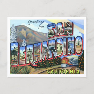 San Bernardino, Kaliforniens Vintage Big Brev Vykort