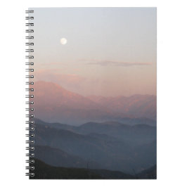 San Bernardino Mountain Moonrise Anteckningsbok Med Spiral