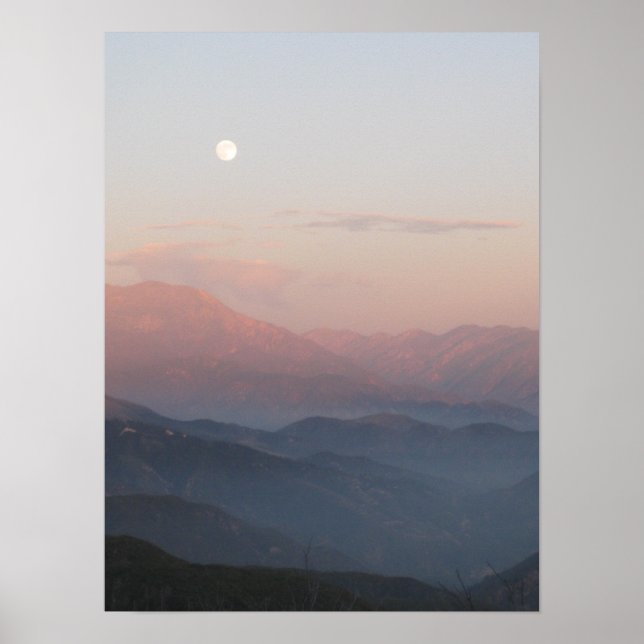 San Bernardino Mountain Moonrise Poster (Framsidan)
