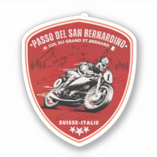 San Bernardino Pass motorcykel swiss apls Klistermärken