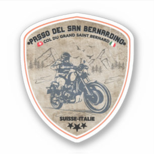 San Bernardino Pass på motorcykel schweiziska apls Klistermärken