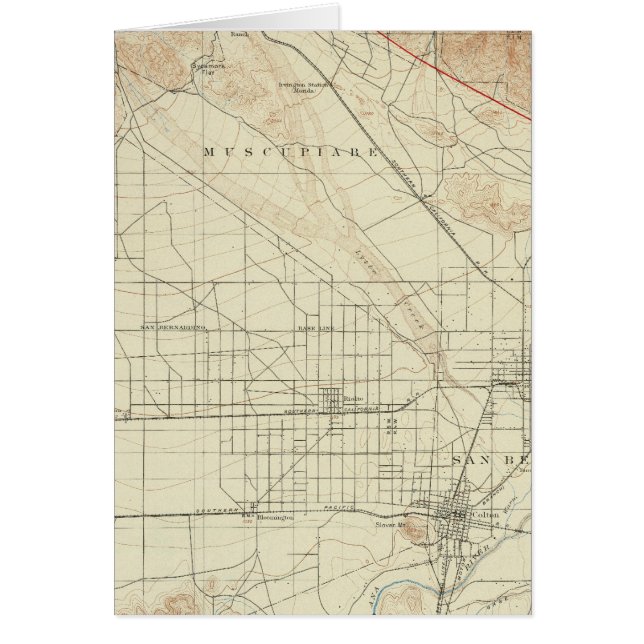 San Bernardino quadrangle som visar San Andreas Ri Hälsningskort (Framsidan)