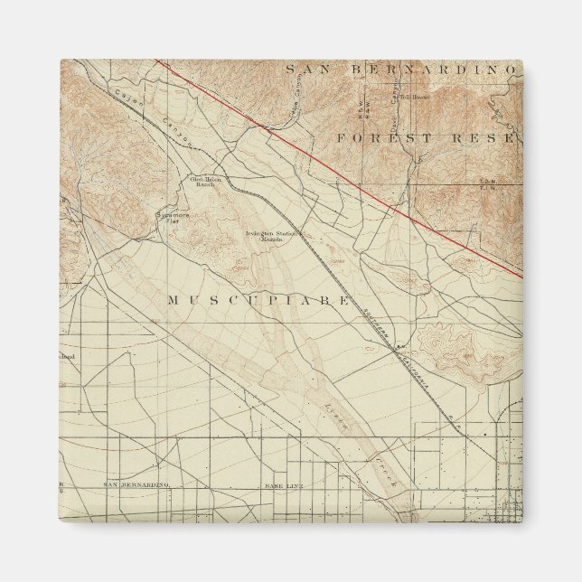San Bernardino quadrangle som visar San Andreas Ri Magnet (Framsidan)