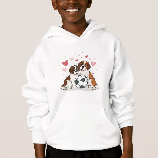San Bernardo with soccer ball for Valentine's Day T Shirt (Framsida)