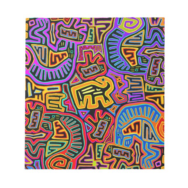 San Blas Island Mola Collage Anteckningsblock (Framsida)