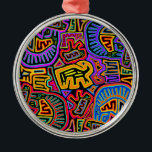 San Blas Island Mola Collage Julgransprydnad Metall<br><div class="desc">Mola folkart,  San Blas-öarna,  Kuna Indian Ritual. Indie art,  modern boho decor,  röd grönt blå,  gult orange elfenben,  peyote Serpents,  Shaman Ritual,  Virginia Vivier,  Vagabond Folk,  primitive decor,  Mola Peyote Ritual,  Shaman Ritual,  Shaman Spirits</div>