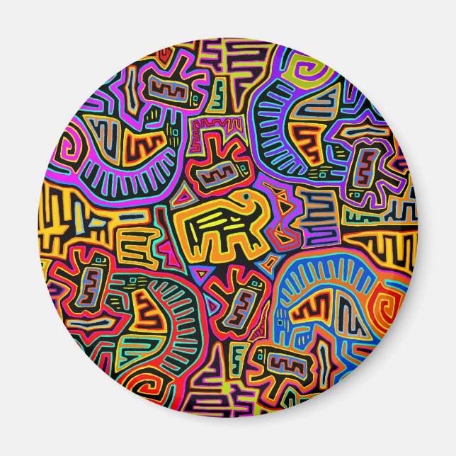 San Blas Island Mola Collage Magnet (Framsidan)