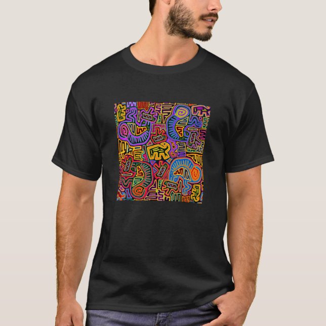 San Blas Island Mola Collage T Shirt (Framsida)