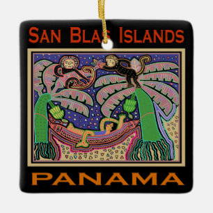 San Blas-öarna Panama Mola Julgransprydnad Keramik