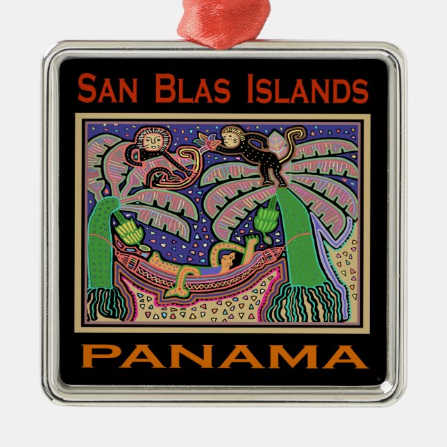 San Blas-öarna Panama Mola Julgransprydnad Metall (Framsidan)