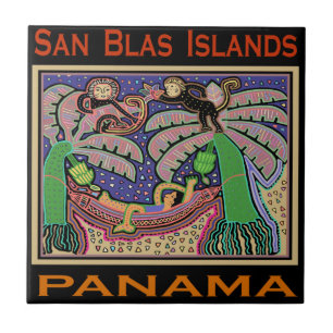 San Blas-öarna Panama Mola Kakelplatta