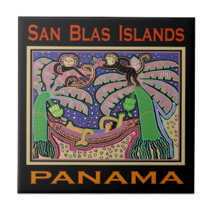 San Blas öarna Panama Mola Kakelplatta