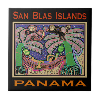 San Blas öarna Panama Mola Kakelplatta