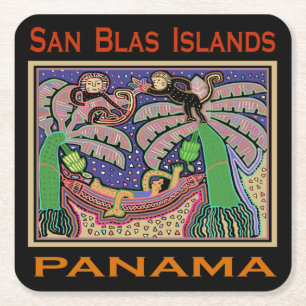 San Blas öarna Panama Mola Underlägg Papper Kvadrat
