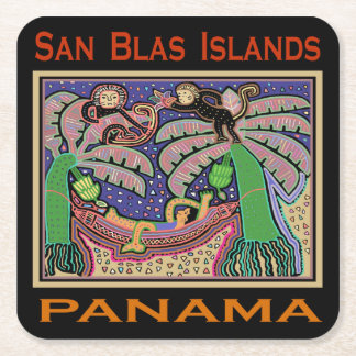 San Blas öarna Panama Mola Underlägg Papper Kvadrat