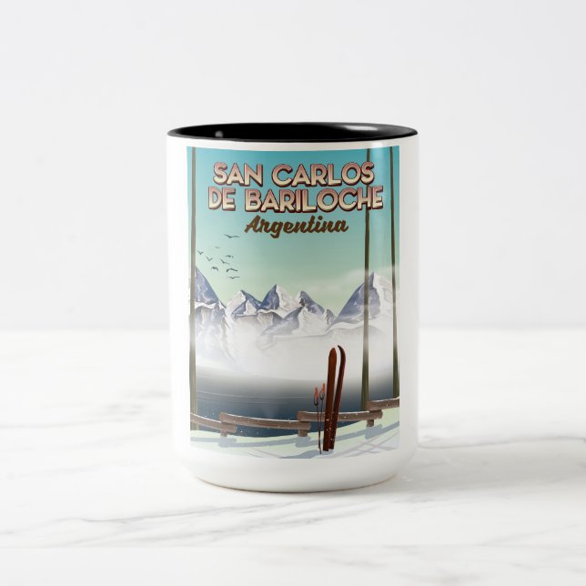 San Carlos de Bariloche skidestinationsaffisch Två-Tonad Mugg (Center)