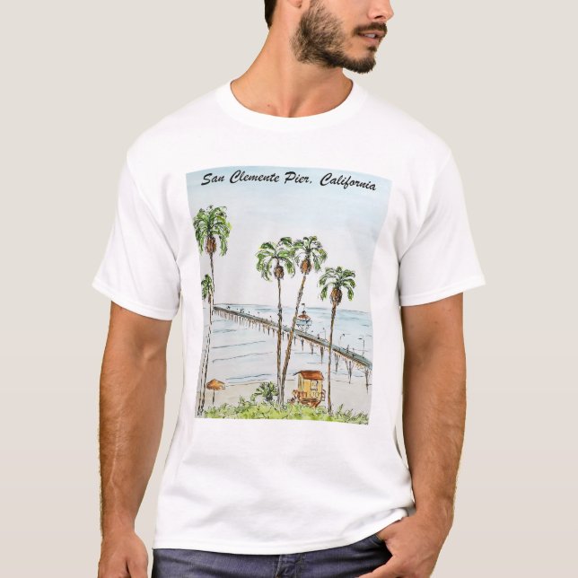 San Clemente Beach California T Shirt (Framsida)