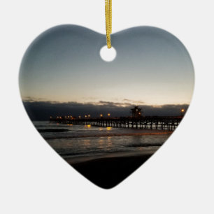 san clemente brygga natt tid hav california julgransprydnad keramik