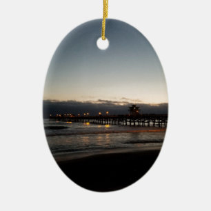 san clemente brygga natt tid hav california julgransprydnad keramik