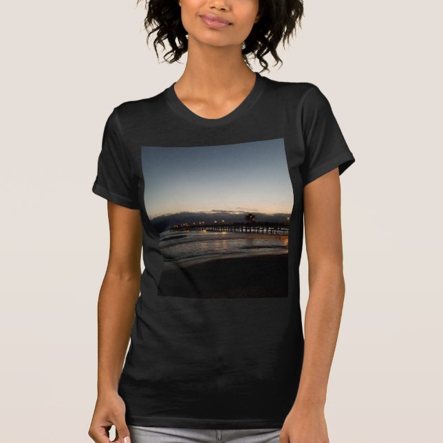 san clemente brygga natt tid hav california tee (Framsida)