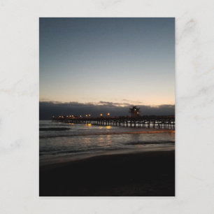 san clemente brygga natt tid hav california vykort
