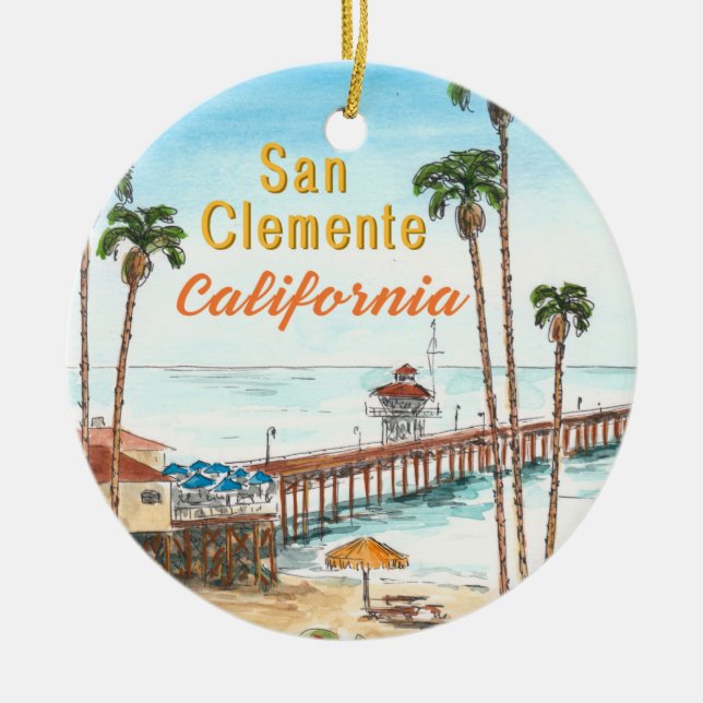 San Clemente California Ceramic Ornament (Framsidan)