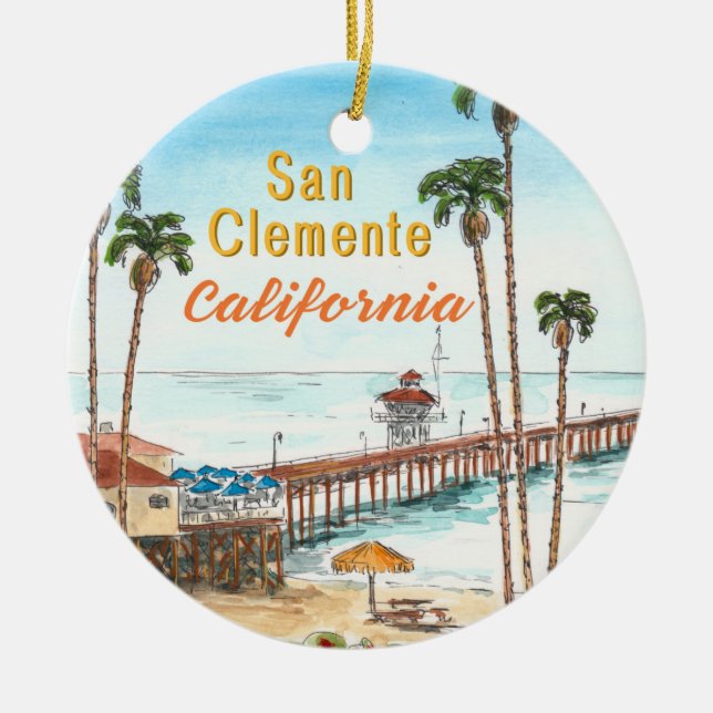 San Clemente California Keramisk Juldekoration (Framsidan)