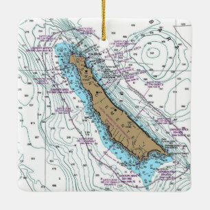 San Clemente Island Chart Julgransprydnad Keramik