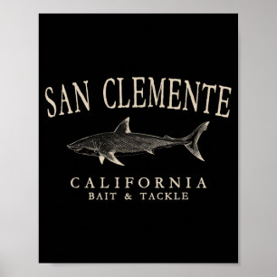 San Clemente Kalifornien Haj Elfenben Konst Vintag Poster