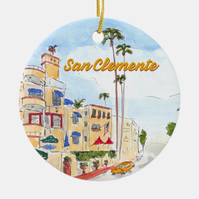 San Clemente Kalifornien  Julgransprydnad Keramik (Framsidan)