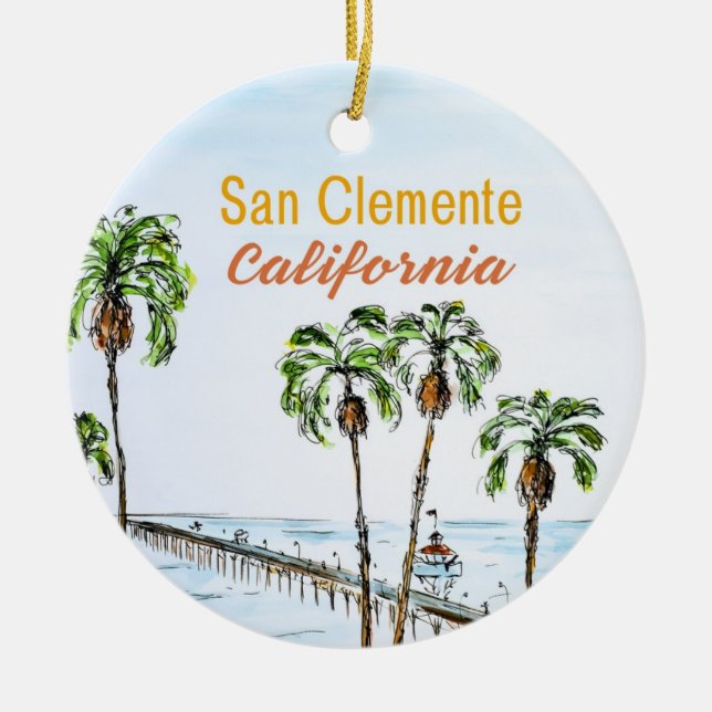 San Clemente Keramisk Ornament – Kalifornien Kust (Framsidan)