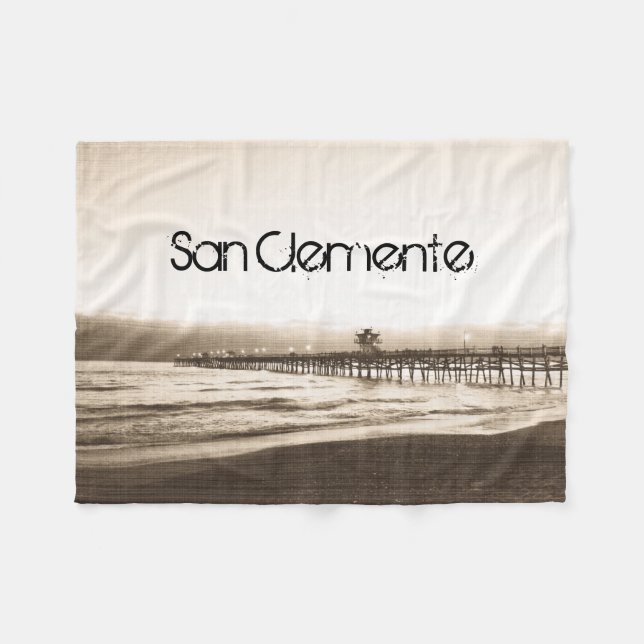 San Clemente pir vintage California foto Fleecefilt (Framsidan (Horisontell))