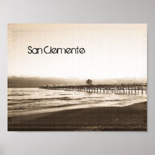 San Clemente pir vintage California foto Poster