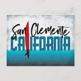 San Clemente Postcard California Surfboard Vykort