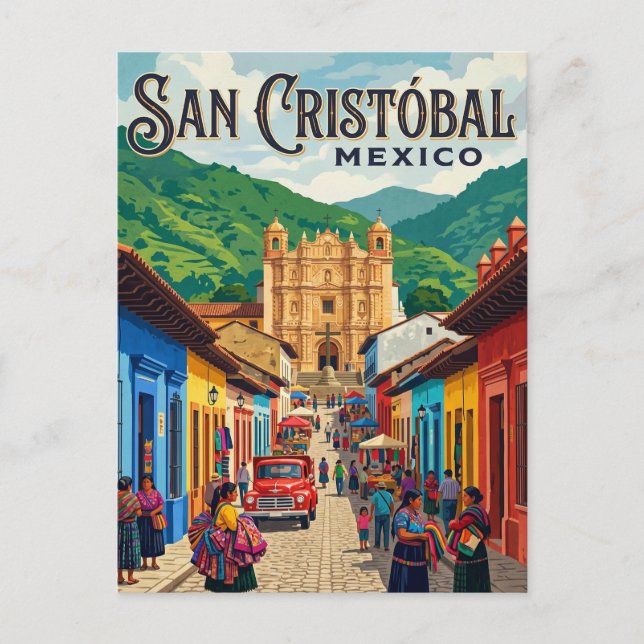 San Cristóbal de las Casas Mexiko Vykort (Framsida)